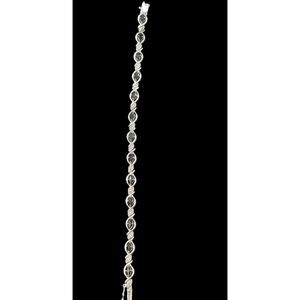 7.5” Sterling Silver Black Onyx Infinity Link Tennis Bracelet 925 12.59g